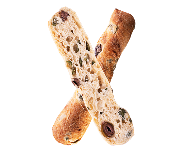 Breadstick with CASTELVETRANO and LECCINO olives